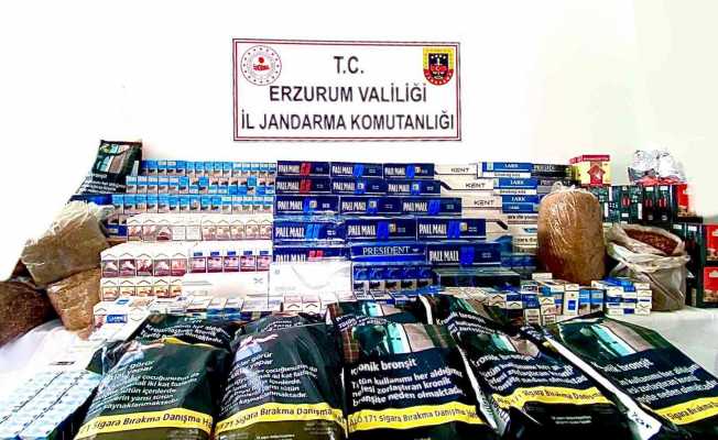 Erzurum’da piyasa değeri 215 bin TL olan kaçak malzeme ele geçirildi