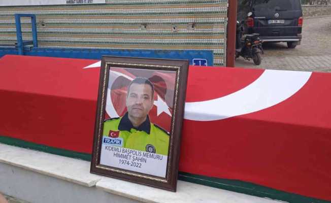 Kalp krizi sonucu vefat eden polis memuru toprağa verildi