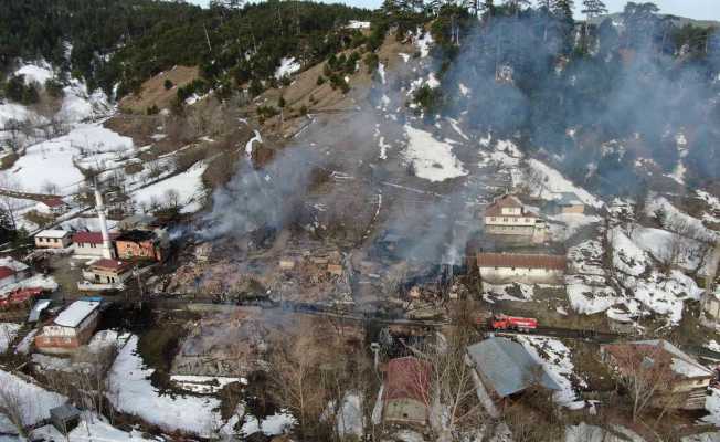 Kastamonu’da bir köy alevlere teslim oldu: 7 ev, 7 ahır, 12 hayvan, 1 traktör ve 1 cami yandı