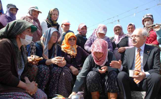 Kılıçdaroğlu kadın çiftçilerle bağda buluştu