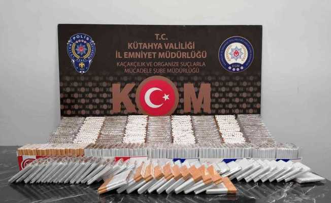 Kütahya’da 16 bin 220 adet makaron ele geçirildi
