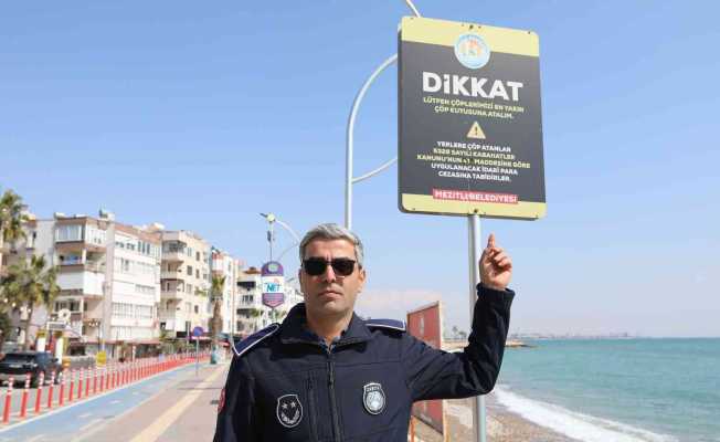 Mezitli’de yere çekirdek kabuğu ve çöp atanlara ceza