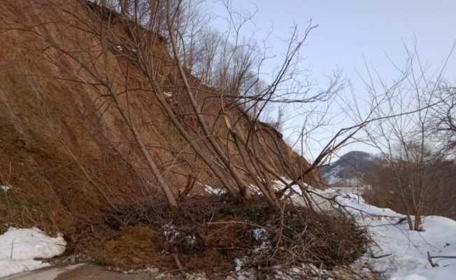 Ordu’da eriyen kar heyelanlara sebep oldu