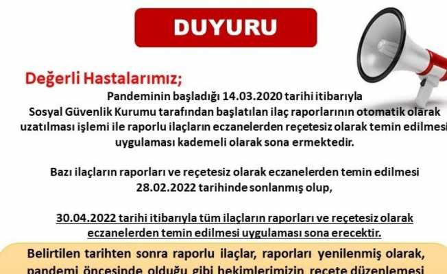 ’Pandemide başlatılan reçetesiz ilaç temini 30 Nisan’da sona eriyor’
