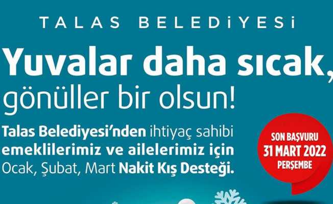 Talas’ta nakit kış desteğine başvurular sürüyor