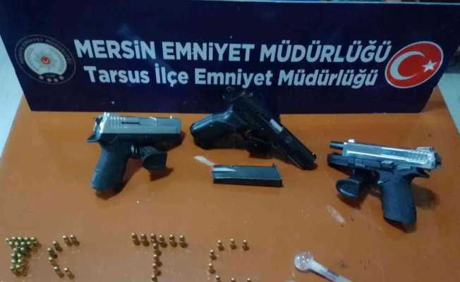 Tarsus’taki uygulamalarda 10 tabanca ele geçirildi