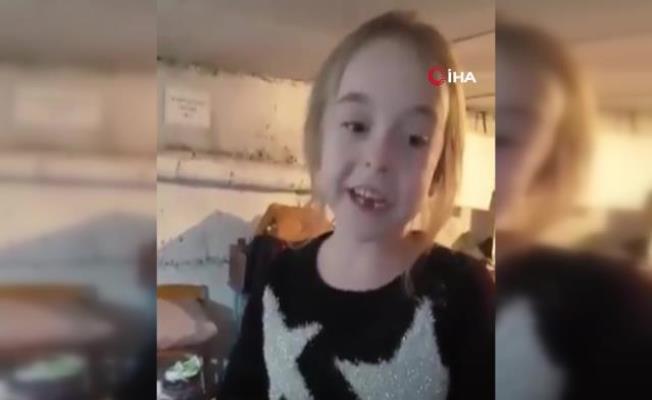 Ukrayna’daki sığınakta şarkı söyleyen küçük kız, büyük ilgi gördü