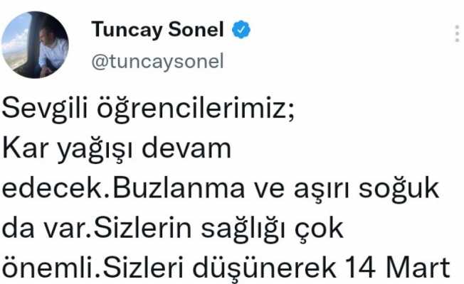 Vali Sonel duyurdu: Ordu genelinde eğitime bir gün ara verildi