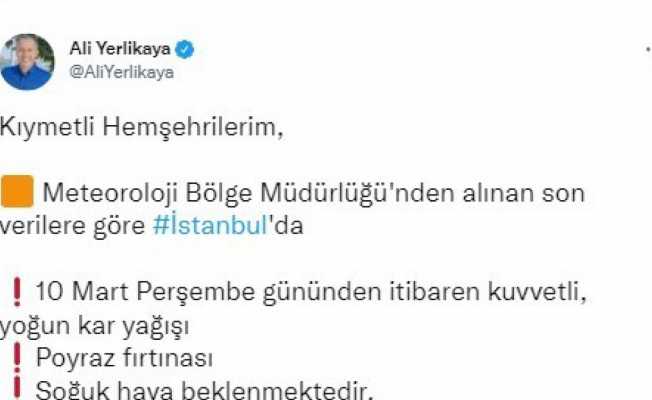 Vali Yerlikaya, beklenen kar yağışına karşı İstanbulluları uyardı