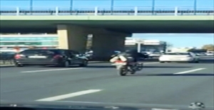 Motosiklet sürücüsü ölüme meydan okudu