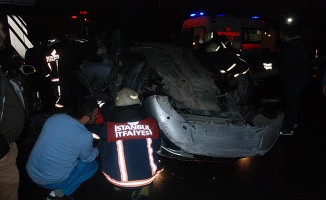 E-5 Karayolunda takla atan otomobilin sürücüsü feci şekilde hayatını kaybetti