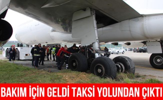 Bakım İçin  Gelen Uçak Taksi Yolundan Çıktı