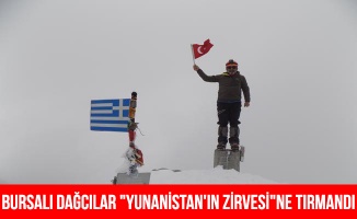 Bursalı dağcılar "Yunanistan'ın zirvesi"ne tırmandı