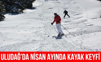 Uludağ'da nisan ayında kayak keyfi