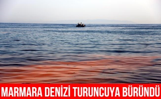 Plankton çoğaldı Marmara Denizi turuncuya büründü