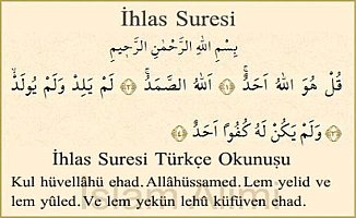 İhlas Suresi Türkçe Okunuşu Anlamı Meali