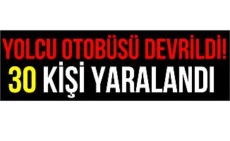 Diyarbakır'da Yolcu Otobüsü Devrildi: 30 Kişi Yaralandı