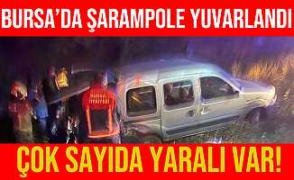 Bursa'da Hafif Ticari Araç Şarampole Yuvarlandı: 3 Yaralı