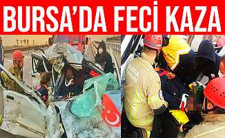 Bursa'daki Kazada Araçta Sıkışan 2 Kişiyi İtfaiye Kurtardı