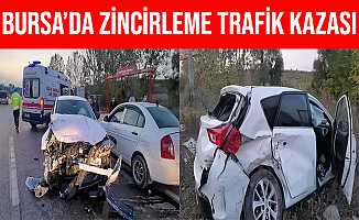 Bursa İnegöl'deki Zincirleme Trafik Kazasında 4 Kişi Yaralandı