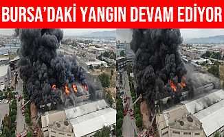 Bursa Kestel'deki Fabrika Yangını Drone İle Havadan Görüntülendi