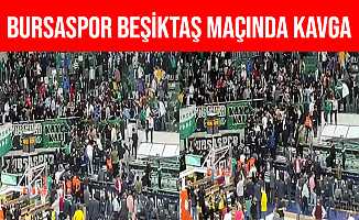 Bursaspor - Beşiktaş Maçında Taraftarlar Arasında Kavga