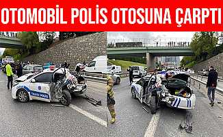 İstanbul Ataşehir'de Otomobil Uygulama Yapan Polis'e Çarptı