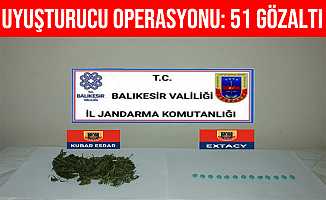 Balıkesir'de Jandarmadan Uyuşturucu Operasyonu: 51 Gözaltı