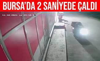 Bursa'da Yemetsepeti'nin motorunu 2 saniyede çaldı