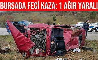 Bursa'daki trafik kazasında araç hurdaya döndü
