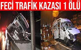 Kocaeli İzmit'te Akaryakıt Tankeri Servis Minibüsüne Çarptı