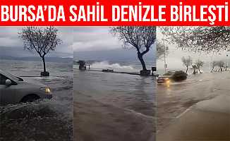 Kurşunlu'da sahil şeridi denizle birleşti