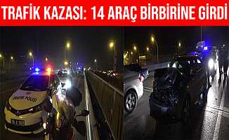 Samsun’da 14 araç birbirine girdi: 2 yaralı