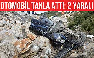 Antalya’da otomobil takla attı: 2 yaralı