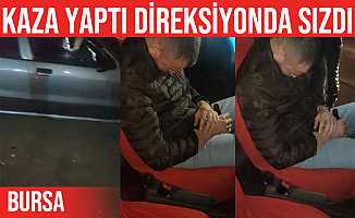 Bursa'da kaza yapan alkollü sürücü direksiyon başında sızdı