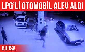 İznik'te benzinlikte otomobil alev aldı