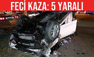 Samsun'da otomobil takla attı: 5 yaralı