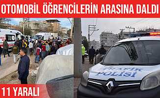 Şanlıurfa'da otomobil öğrencilerin arasına daldı