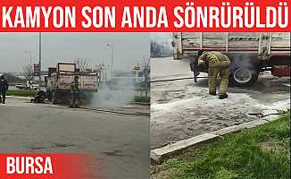 Bursa'da alev alan kamyon son anda söndürüldü