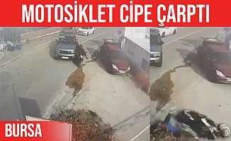 Bursa’da motosiklet cipe çarptı: Motosiklet sürücüsü yaralandı