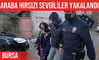 İnegöl'de çaldıkları araçla gezen hırsız sevgililer yakalandı