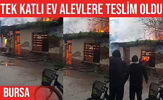 Osmangazi'de tek taktlı evde yangın çıktı