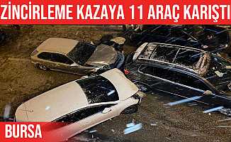 Bursa’da zincirleme trafik kazası: 11 araç birbirine girdi