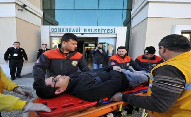 Belediyede nefes kesen tatbikat