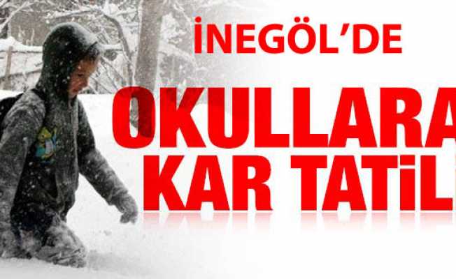 İnegöl#039;de Okullara Kar Tatili