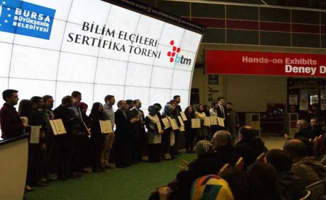 BTM`nin ‘Bilim Elçileri` sertifikalarına kavuştu