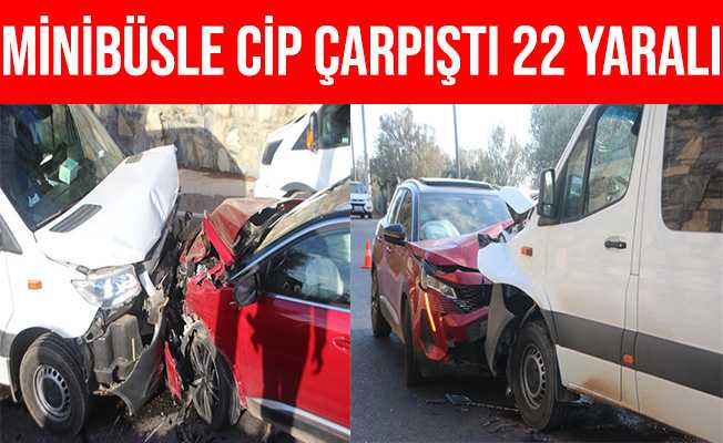 Bodrum#039;da Minibüsle Cip Kafa Kafaya Çarpıştı: 22 Yaralı