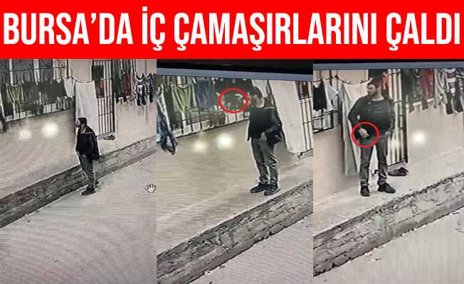 Bursa#039;da İç Çamaşırı Hırsızı Kameralara Yakalandı