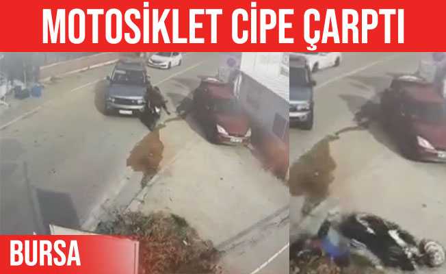 Bursada motosiklet cipe çarptı: Motosiklet sürücüsü yaralandı