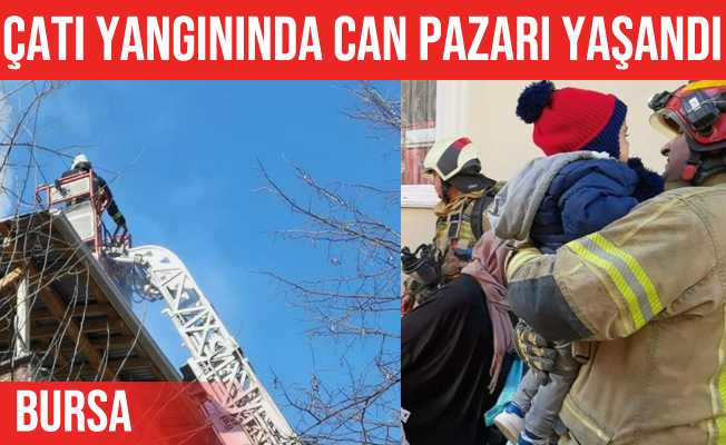 İnegöl#039;deki çatı yangınında can pazarı yaşandı